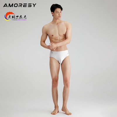 AMORESY Eros系列男內褲素色舒適光澤油亮透氣運動冰絲顯型三角褲