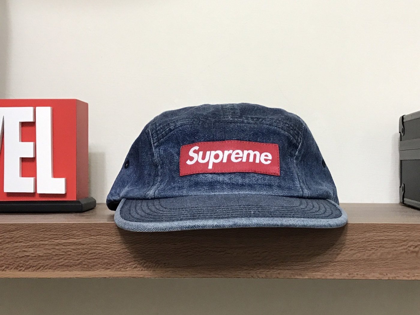 Supreme 18 S/S 18SS Washed Chino Twill Camp cap 五分割丹寧