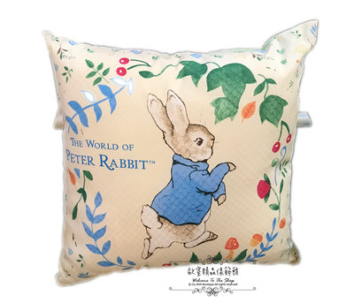 ~＊歐室精品傢飾館＊~Peter Rabbit 彼得兔 比得兔 鄉村綠 田園 跑兔 午睡枕 抱枕 枕頭 靠枕~新款上市~
