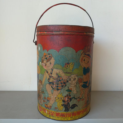 早期 可口企業 大型糖果桶  餅乾鐵桶 滿滿古早味 懷舊 店頭 櫥櫃擺飾 裝置藝術