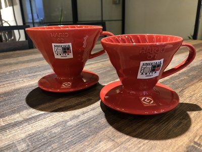 ·瓦莎咖啡·HARIO VDC-01R 陶瓷錐形濾杯 1-2人附咖啡匙（紅色）手沖濾杯