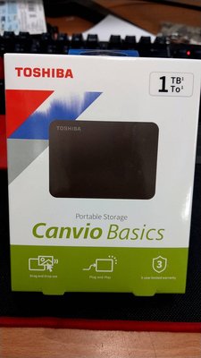新莊 全新附發票 三年保！東芝 Toshiba Canvio Basics 黑靚潮lll 1T 2.5吋 行動硬碟