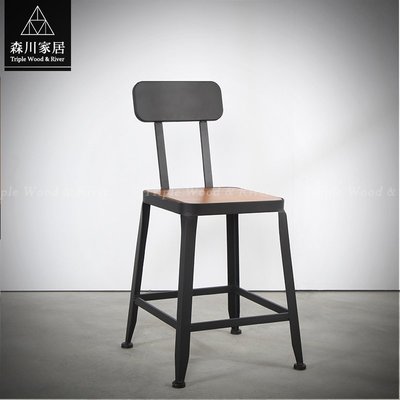 《森川家居》LRC-55RC04A-美式工業LOFT星巴克椅(木款) 餐廳咖啡廳民宿/餐椅休閒椅/現代侘寂輕奢復古