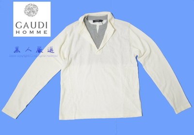 GAUDI HOMME SOGO專櫃 針織衫 開襟 假兩件 白色 M L號《GD59》