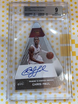 2012-13 NBA Panini Preferred Chris Paul 親筆簽名卡 /15 鑑定9級 簽名10級