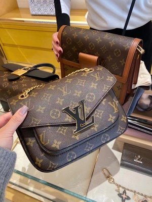 【二手】Louis Vuitton/LV路易威登 新款 passy老花鏈條郵差包 M45592