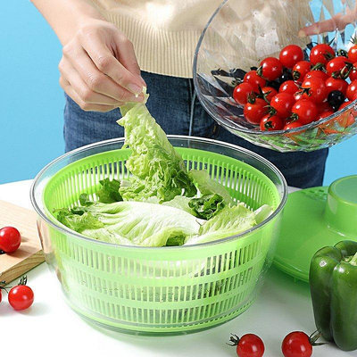 【米顏】 電動水果沙拉瀝水器雙層多功能自動洗菜盆家用廚房用品蔬菜脫水器
