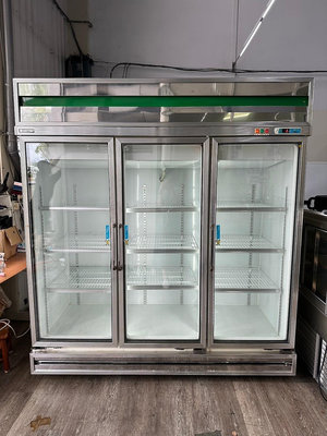 吉田二手傢俱❤得台三門玻璃冷藏冰箱 冷藏櫃 冷藏展示櫃 冷藏展示台 營業用冰箱 冷藏冰箱 玻璃型 營業用