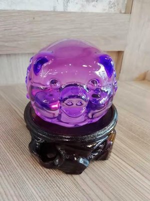 9CM紫色琉璃豬