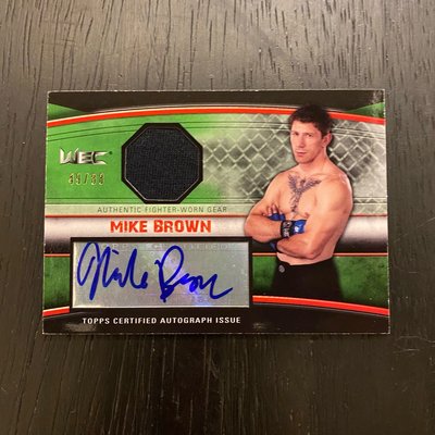 2010 Topps UFC Knockout Flighter Relics Auto Green Mike Brown 親簽 格鬥拳擊 卡片 #49/88
