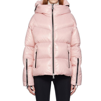 [全新真品代購-F/W23 新品!] MONCLER 粉紅色 拉鍊設計 羽絨外套