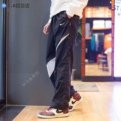Nike 耐吉 男褲2023夏季款時尚梭織透氣寬松運動直筒長褲DX0595-010