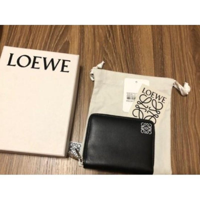 二手 Loewe 黑短夾全皮 現貨