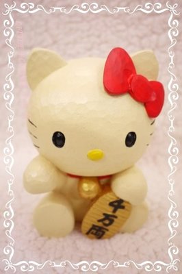 小花花日本精品Hello Kitty立體造型精美手工彩繪製造陶瓷製招財貓 小判 撲滿/存錢筒