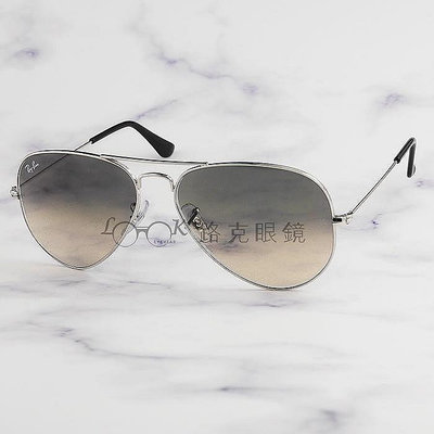 Ray Ban 雷朋 太陽眼鏡 AVIATOR 飛行員 銀 灰色漸層 RB3025 003 32