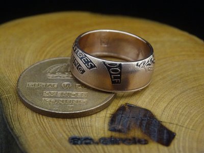 ao.circle 奢扣 1960~1970年代 瑞典5 ORE 紫銅幣 {玫瑰金色} 客製化 手工戒指 皇冠