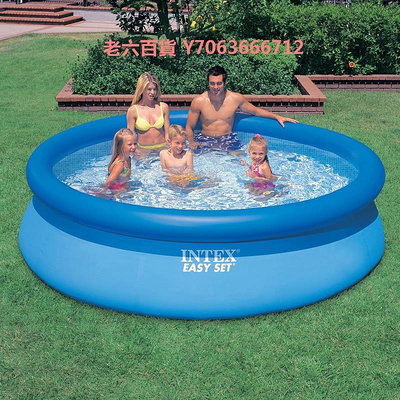 精品INTEX別墅兒童游泳池成人便攜簡易洗澡盆家庭充氣加高厚戲水魚池