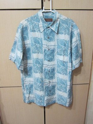 衣市藍~Tasso Ella 短袖絲質襯衫 (S~藍紋~) (220915)