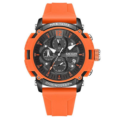 男士手錶 MEGIR新款時尚潮流男士多功能計時夜光防水日歷批發學生運動手錶