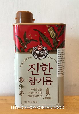 LENTO SHOP - 韓國CJ 白雪 백설 100% 芝麻油 麻油 香油 진한참기름  500毫升
