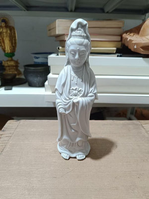 日本回流瓷器古董昭和早期白瓷觀音菩薩像佛像雙手缺失別的