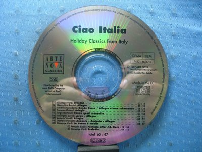 [無殼光碟]GA Ciao Italia Holiday Classics from Italy MADE IN EC