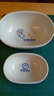 二手哆啦A夢 小叮噹 35週年浴缸造型碗 紀念器皿 兩件組
