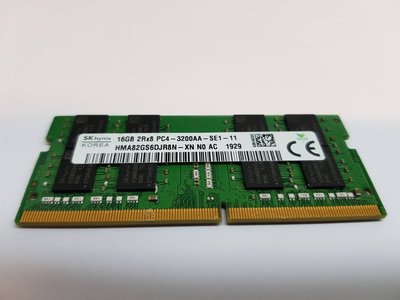 【HYNIX 海力士 2Rx8 DDR4 16G 16GB PC4-3200AA 】HMA82GS6DJR8N 3200