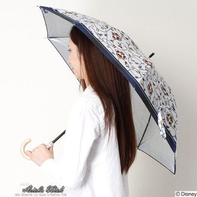 Ariel's Wish日本Canvas晴雨兩用直立傘直傘雨傘陽傘迪士尼唐老鴨內裡銀色防曬UPF50+防紫外線99%