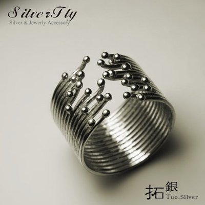 《 SilverFly銀火蟲銀飾 》拓銀-銀線銀粒浪花戒指