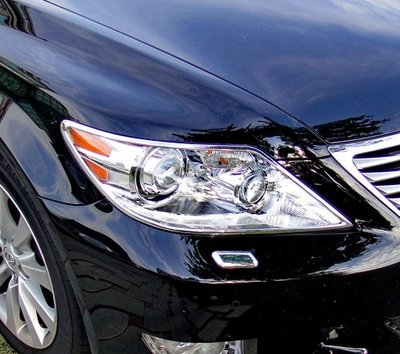 圓夢工廠 Lexus LS460 LS460L LS600hL 2009~2012 鍍鉻銀改裝車燈框飾貼 前燈框 頭燈框