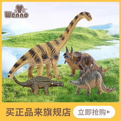 現貨 快速發貨 特價Wenno維亮 史前恐龍玩具兒童認知動物模型擺件仿真霸王龍三角龍
