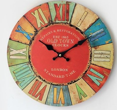 zakka雜貨 Vintage鄉村 復古仿舊OLD TOWN 英倫風LONDON掛鐘 壁鐘 時鐘 圓鐘 造型鐘 牆面佈置
