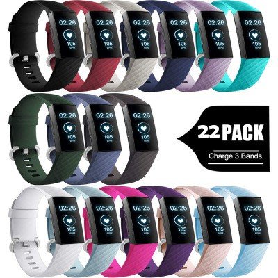 適用於 Fitbit Charge 4 官方矽膠錶帶 charge 3 替換腕帶手環錶帶 彩色3D菱形矽膠替換錶帶
