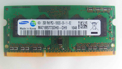 Samsung 2GB 1RX8 PC3-10600S DDR3-1333MHz SODIMM 204p 筆電記憶體