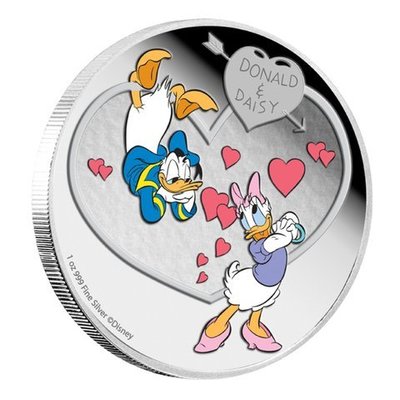 紐西蘭迪士尼瘋狂愛 - 唐老鴨精鑄全彩銀幣1盎司