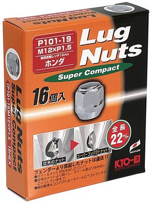 【翔浜車業】KYO-EI Lug Nut Super Compa 19HEX 鋁圈輪圈鍛造螺帽組(鍍鉻M12XP1.5)