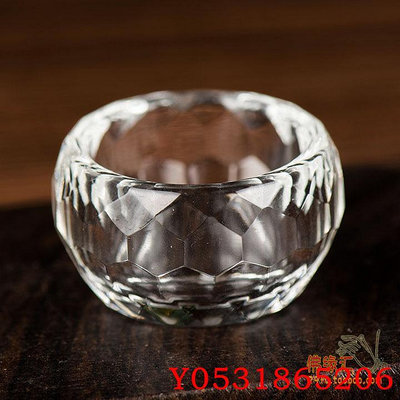佛藝館 3.5cm玻璃供水碗 圣水杯白色透明八供杯供佛杯水晶供水杯 FY