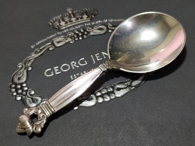 1931年Georg Jensen純銀古董Acorn橡果茶葉匙