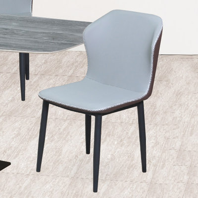 【在地人傢俱】22 便宜購N-C-02型灰色雙色皮造型餐椅/休閒椅 SH103-6