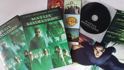 絕版2DVD市售版+CD電影原聲帶(裸片)-駭客任務第3集完結篇最後戰役The Matrix Revolutions基努李維(捍衛任務)