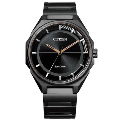 【金台鐘錶】CITIZEN 星辰 光動能 簡約 黑鋼帶 中性錶 BJ6538-87E