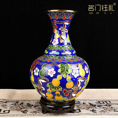 景泰藍擺件花瓶北京特色手工藝禮品中式收藏商務外事出國開業禮物