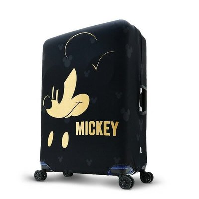 41+ 現貨 迪士尼 MICKEY 米奇 彈性箱套 行李箱套-搖滾燙金 黑 (M) 4711605205184 小日尼三