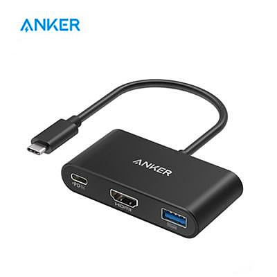 Anker A8339 3合1擴展塢Type-C接口PD快充通用MacBook華為4K投影適配器3合1擴展塢PD+HDM