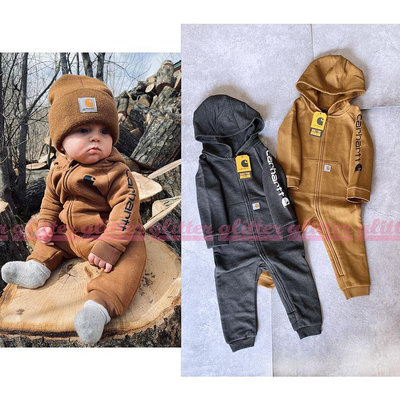 glitter。美線 Carhartt Kids COVERALL 長袖 刷毛 拉鍊 連身衣 幼兒 幼幼 嬰兒