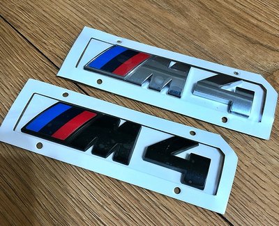 寶馬BMW 4系 專用 M4標誌 車標 車貼 尾標 M標 葉子板側標 3M背貼 ABS電鍍 金屬質感 中大號