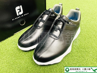 [小鷹小舖] FootJoy Golf FJ ECOMFORT 57700/57702 高爾夫 男仕球鞋 有釘 黑/白