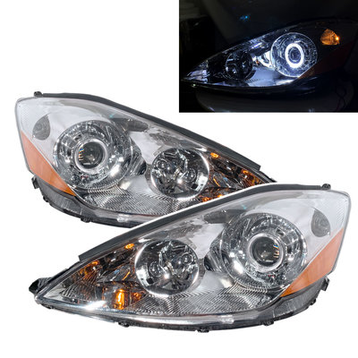 卡嗶車燈 適用於 TOYOTA 豐田 SIENNA XL20 MK2 06-10 後期 光導LED光圈魚眼 大燈 電鍍