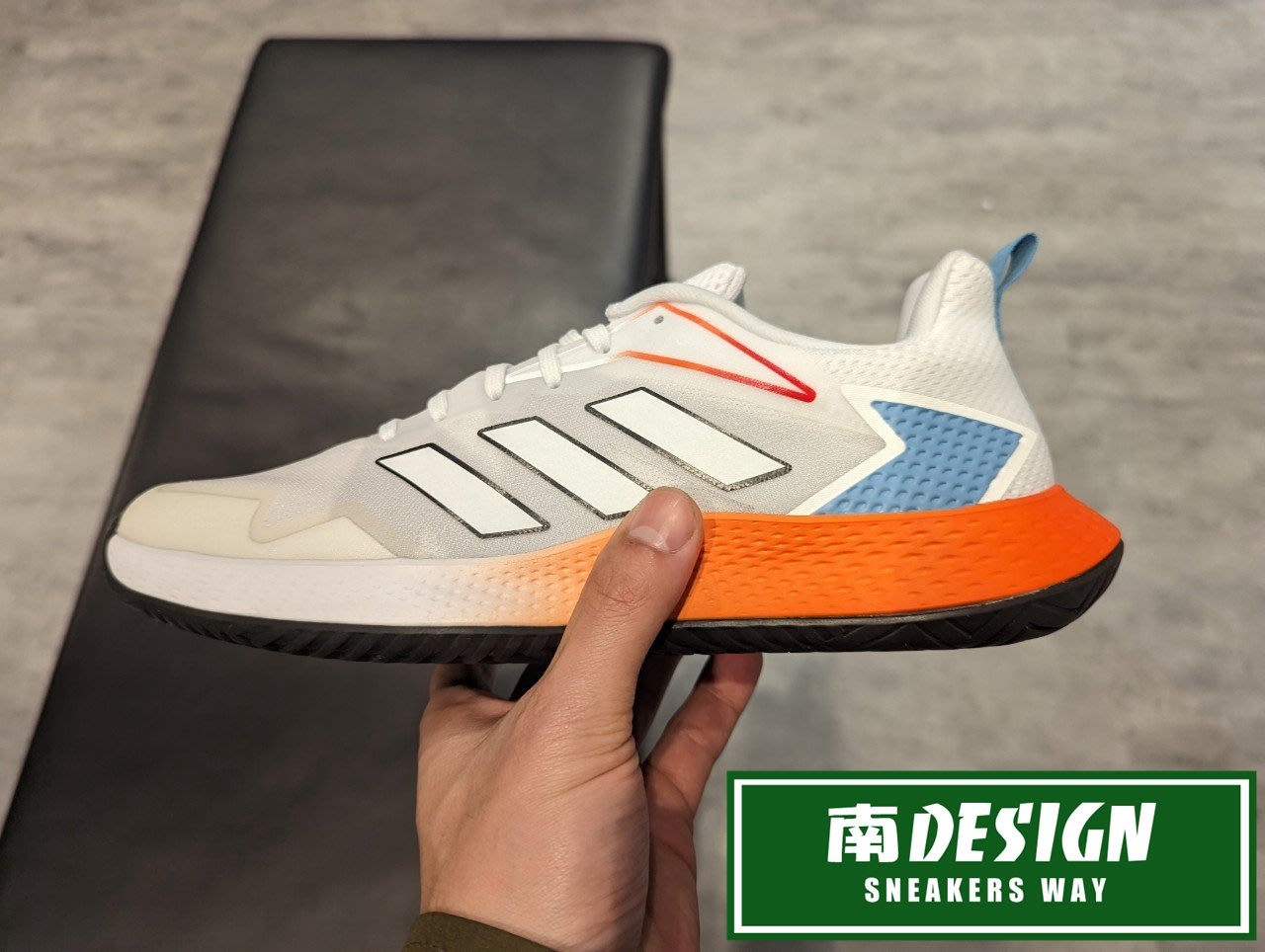 南🔥2023 3月ADIDAS Defiant speed M 網球鞋HQ8456 白藍橘色愛迪達運動